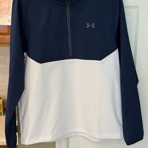 Under Armour Navy and White Golf Pullover